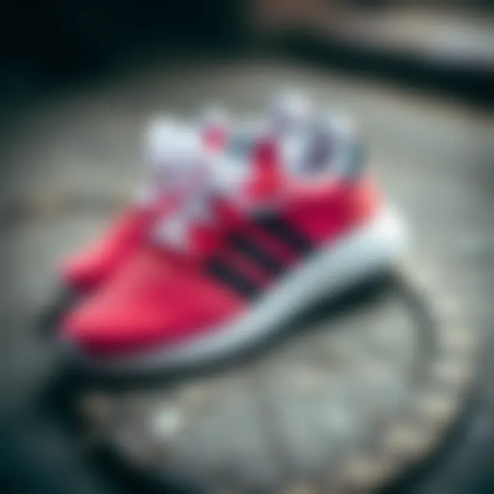 Material Composition of adidas Minnie Sneakers Material composition of adidas Minnie sneakers displayed on a textured surface