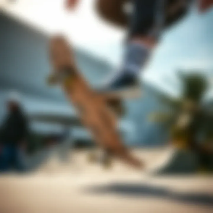 Skateboarding Performance with adidas Puig Skateboarder performing a trick while wearing adidas Puig shoes