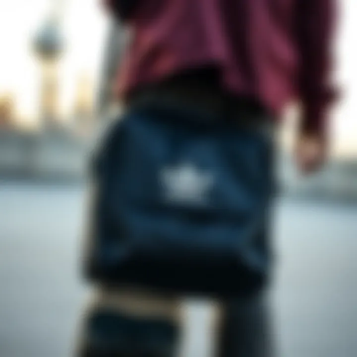 Adidas Satchel Bag in Skate Culture The Adidas satchel bag in a skateboarding environment