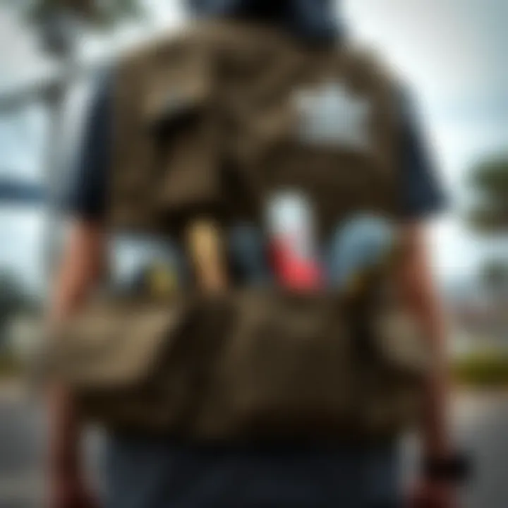 Versatile Pockets of adidas Utility Vest Versatile pockets of the adidas Utility Vest filled with skateboarding essentials.