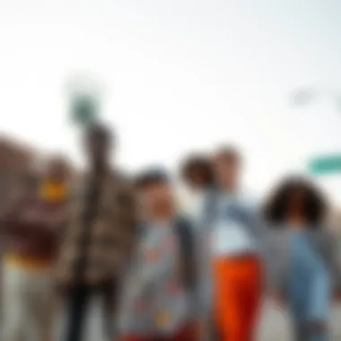 Fashion Fusion: Floral Checkerboard in Street Style Group of diverse individuals showcasing Vans floral checkerboard in street fashion