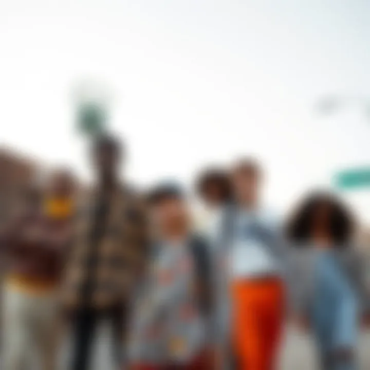 Fashion Fusion: Floral Checkerboard in Street Style Group of diverse individuals showcasing Vans floral checkerboard in street fashion