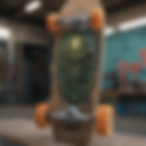 Detailed view of the Alien Workshop 8.5 skateboard showcasing unique artwork