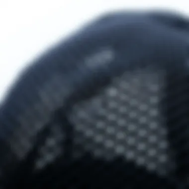 Fabric Texture of All Mesh Snapback Hat Close-up of the fabric texture used in an all mesh snapback hat