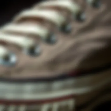 Detailed Look at Chuck Taylor Craftsmanship Close-up of textured Chuck Taylor fabric highlighting craftsmanship