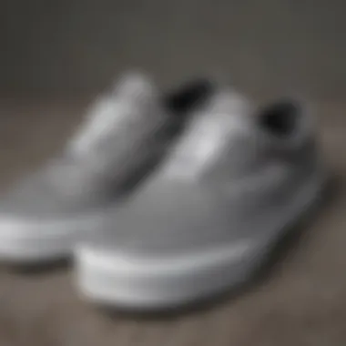 Close-up of grey Vans texture and materials