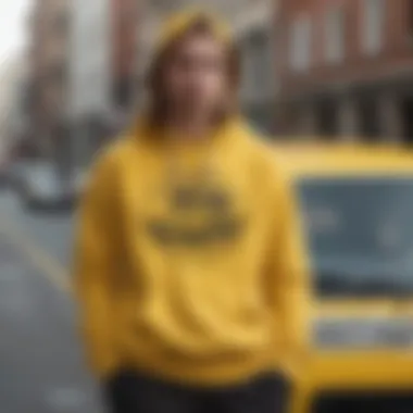 Historical advertisement showcasing the yellow Vans sweatshirt