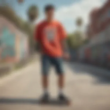 Champion long tee displayed in an urban skatepark