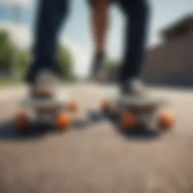 A comparison image showing both longboard and skateboard side by side