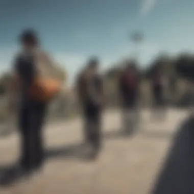 Group of skateboarders using different Dakine waistpacks