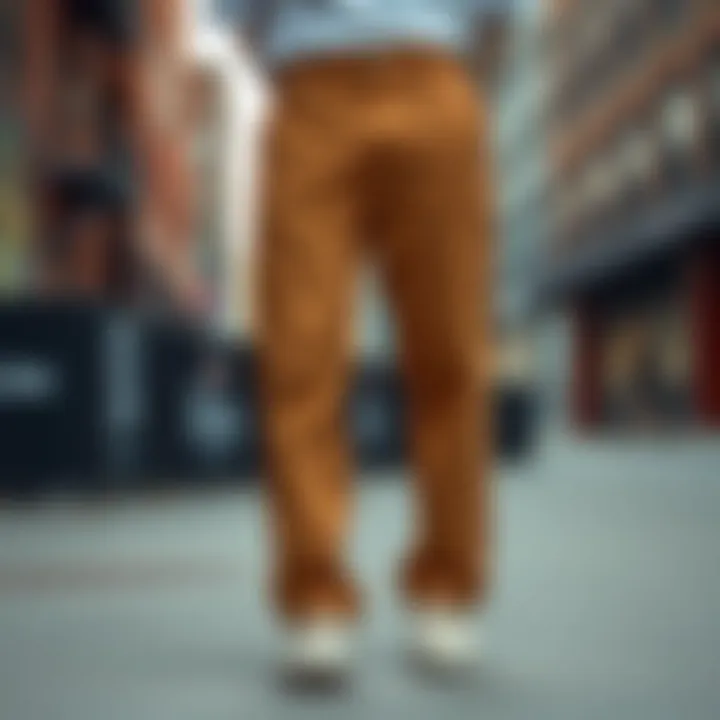 Urban Setting with Dickies 874 Tan Dickies 874 Tan pants displayed against urban backdrop