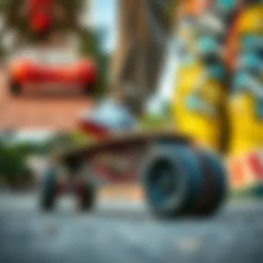 Skateboarder in different environments using Impala outdoor wheels