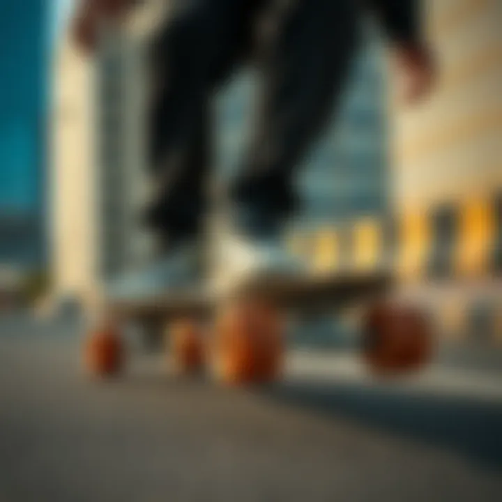 Riding Urban Terrain with 80A Wheels Rider navigating through urban terrain using 80A wheels