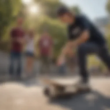 Group of skateboarders discussing the benefits of SkateLeash