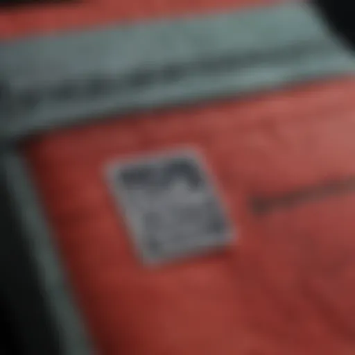 Close-up of the Herschel Pouch Bag showcasing its unique stitching and material texture