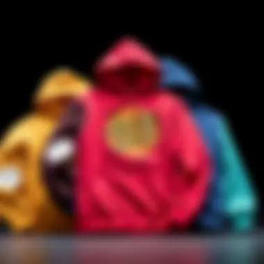 Various color options of the Santa Cruz Dot Hoodie displayed together