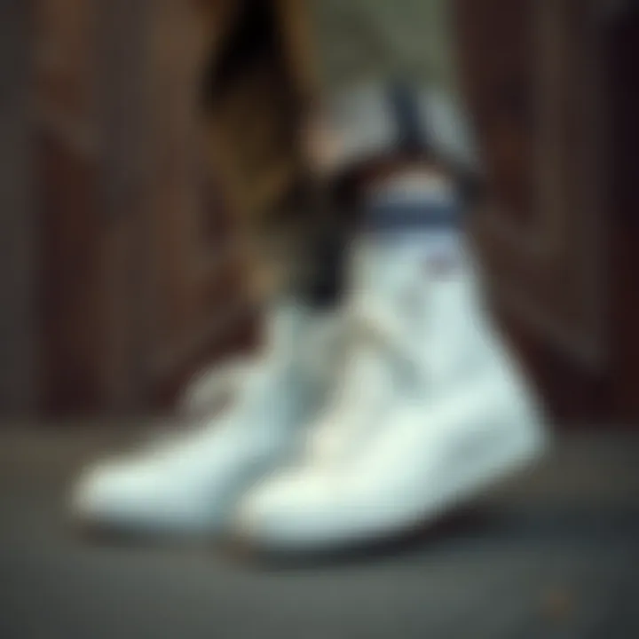 Stylish Outfit with White Leather Convers Fashionable outfit featuring white leather Convers