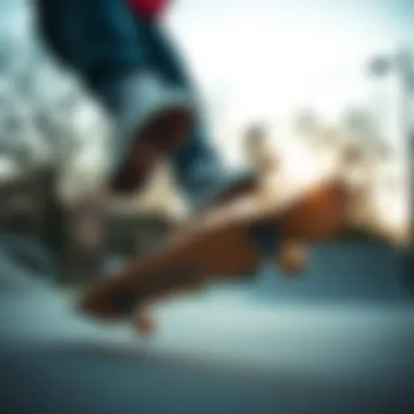 Skateboarding Tricks on a Krooked Board Skateboarder performing tricks with a Krooked board