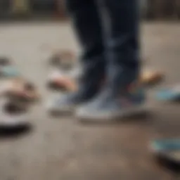 Historical Fallen Footwear advertisement showcasing iconic skate designs