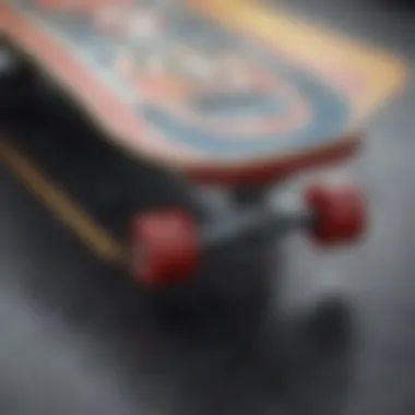 Detailed close-up of unique skateboard materials and finishes inspired by Marvel