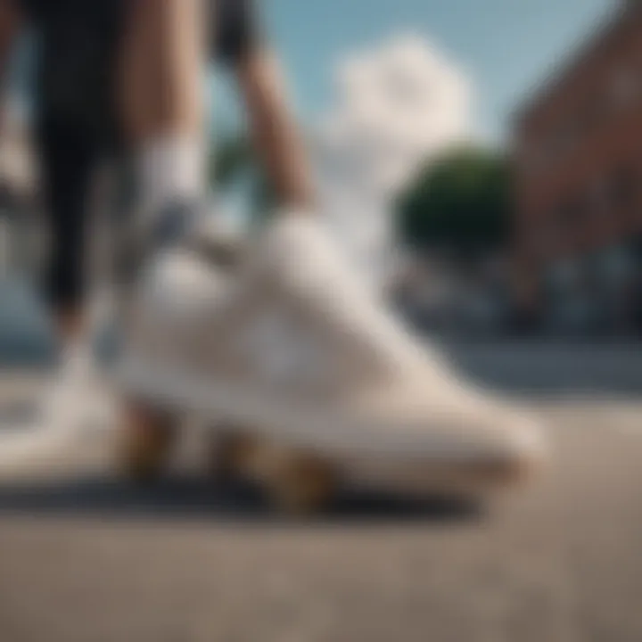 A close-up view of New Balance Cloud technology in skateboard shoes