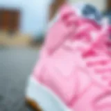 Stylish close-up of the Nike Court Borough Mid 2 in pink showcasing its unique design elements.
