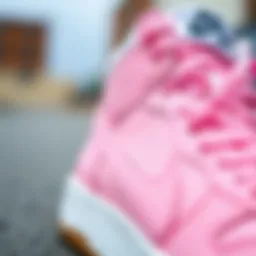 Stylish close-up of the Nike Court Borough Mid 2 in pink showcasing its unique design elements.