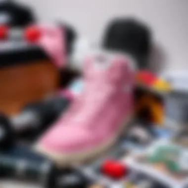 Cultural Relevance in Skateboarding Aesthetic shot of the Nike Court Borough Mid 2 surrounded by skateboarding accessories, illustrating its cultural significance.