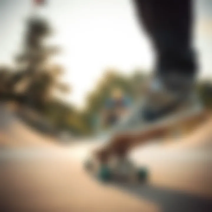 Performance in Action with Nike Stefan Janowski Skateboarder performing tricks while wearing Nike Stefan Janowski shoes