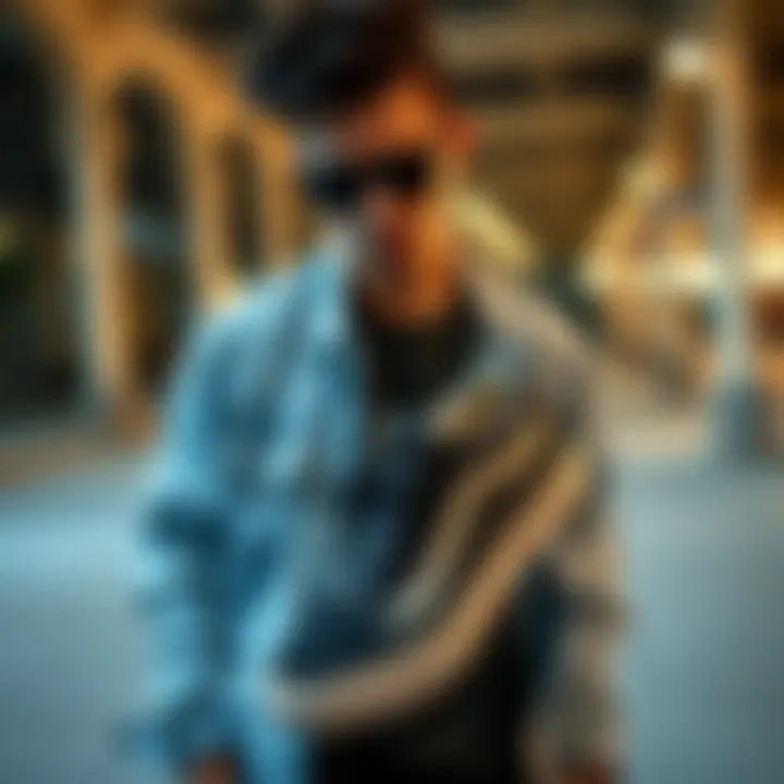 Versatile Styling with All Black Strap Vans A stylish individual dressed in casual wear complemented by all black strap Vans