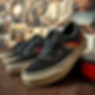 Cultural Evolution of All Black Strap Vans Historical collage depicting the evolution of all black strap Vans in culture