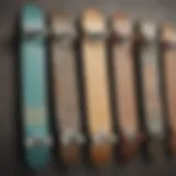 Different skateboard types lined up