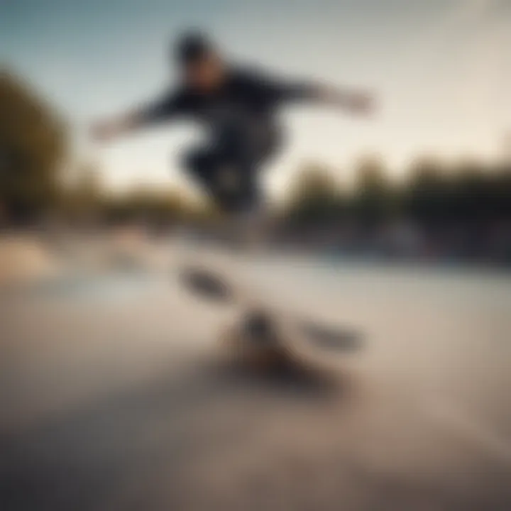 Skateboarder performing tricks in a skate park