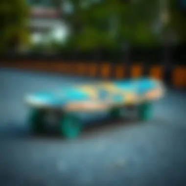 Diverse Design Choices in Penny Boards Vibrant penny board showcasing design and color options