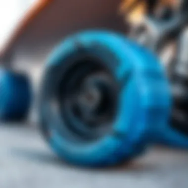 Quality Wheels for Enhanced Performance Close-up of penny board wheels highlighting material quality