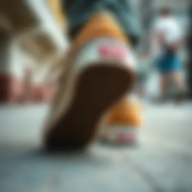 Sole Performance of Vans Chukka Low Tan Close-up of Vans Chukka Low Tan soles demonstrating grip and performance