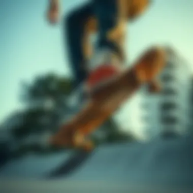 Skateboarder performing a trick while wearing Vans High Pro