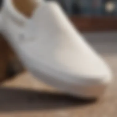 Close-up of the Vans Slip-On Marshmallow sole demonstrating superior grip