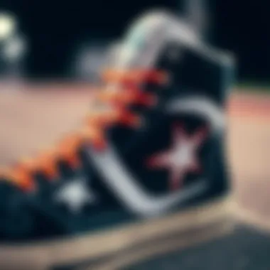 Close-up of Star Hike high tops showcasing design features