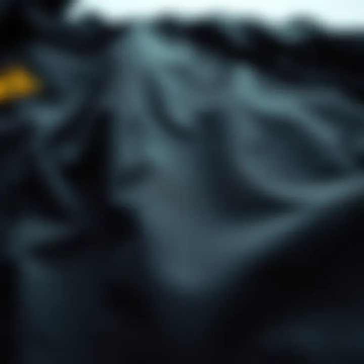 Details that Matter Close-up of the fabric and design details of a black windbreaker jacket