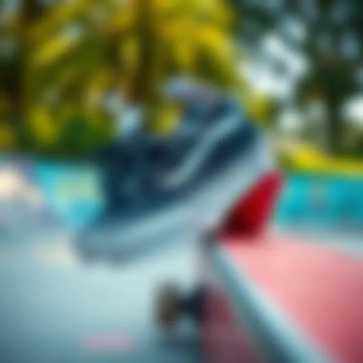 Vibrant Skate Park with Vans Shoes Vans shoes showcased in a vibrant skate park setting