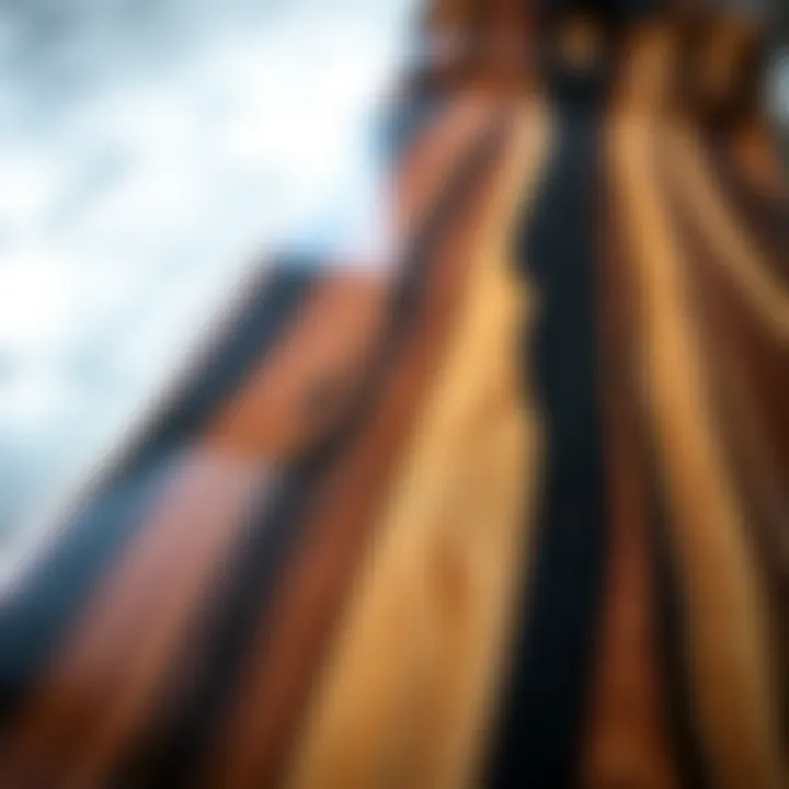 Quality Assessment of Skate Decks Close-up of a high-quality skateboard deck highlighting material texture and finish