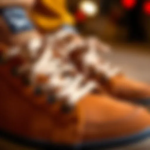 Close-up of puffy etnies showcasing unique design elements