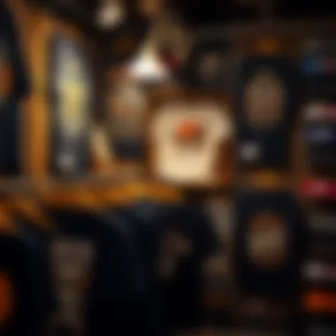 Artistic Expression in Skate Shop Artistic expression through graphic t-shirts displayed in a skate shop