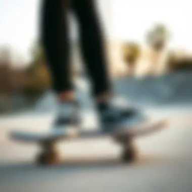 Embodying Skate Culture with Vans Canvas Shoes Skateboarder wearing Vans canvas shoes at a skate park