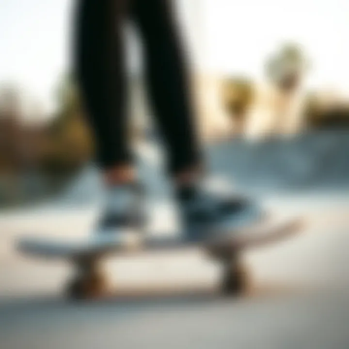 Embodying Skate Culture with Vans Canvas Shoes Skateboarder wearing Vans canvas shoes at a skate park