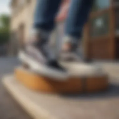 Vans platform shoes in action during a skateboarding session