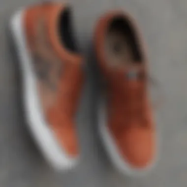 Unique Design Elements of Vans Rata Vulc Close-up view of Vans Rata Vulc sneaker showcasing its unique design elements.