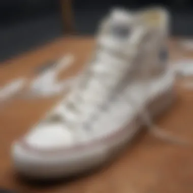 Detailed view of materials used in Converse shoes