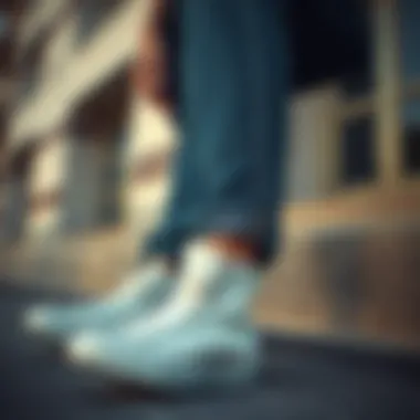 A stylish outfit featuring cream Converse paired with trendy apparel